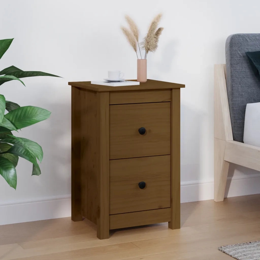 Comodino ambra 40x35x61,5 cm in Legno Massello di Pino 820952