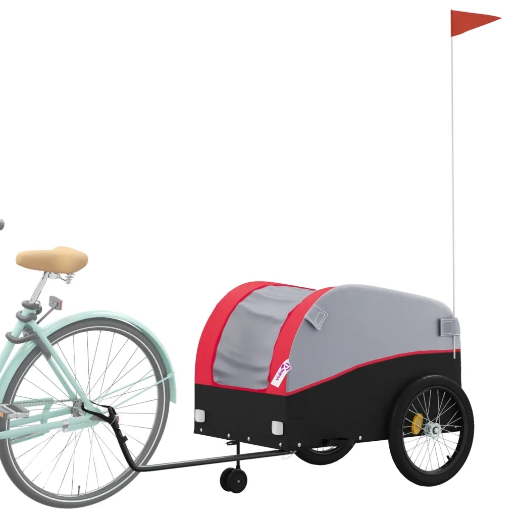 Rimorchio da Bici Nero e Rosso 45 kg in Ferro CFW7413126