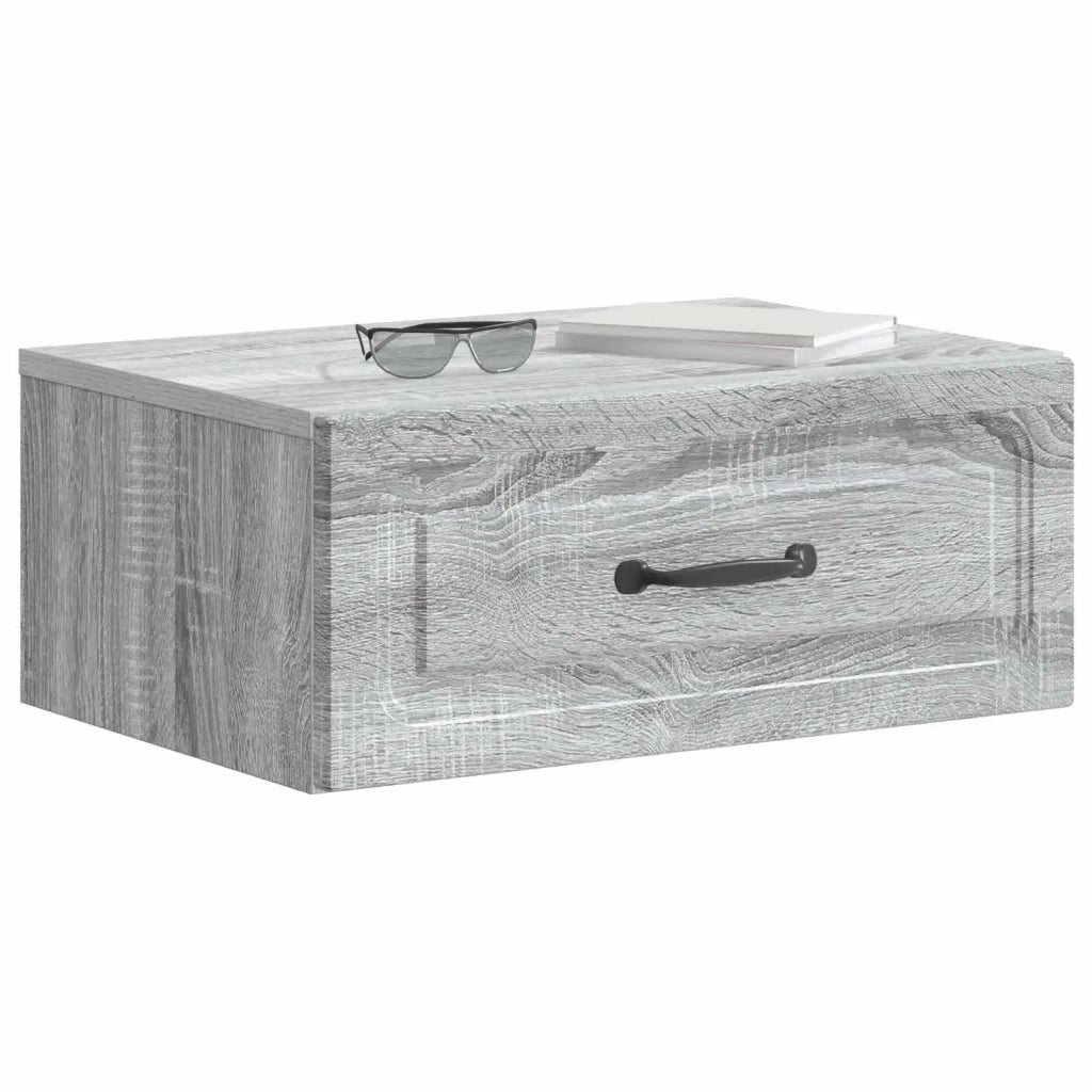 Mobiletto da notte a muro Grigio Sonoma 49 x 34,5 x 20 cm 899307