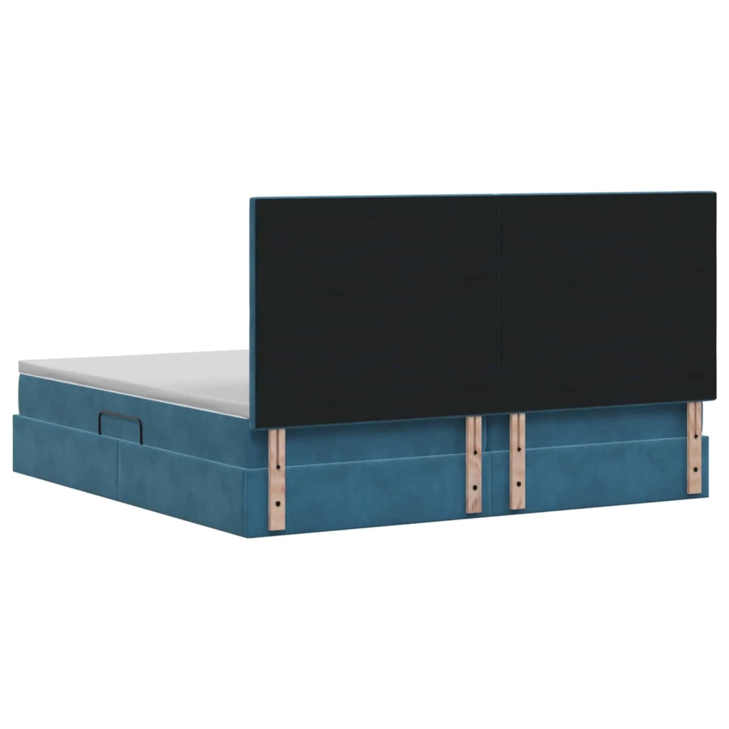 Letto con contenitore e materasso Blu Scuro 200 x 200 cm 3459655