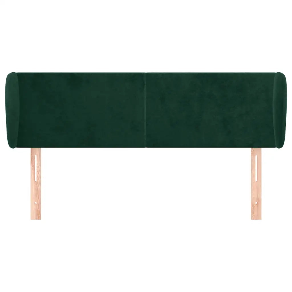 Testiera | Testata ad Orecchio Verde Scuro 147x23x78/88 cm in Velluto
