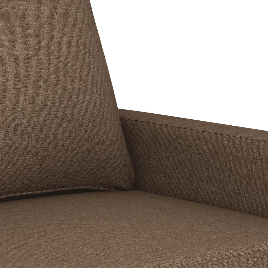 Set di Divani 4 pz con Cuscini Marrone in Tessuto