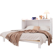 Armadio con cassetti; LED; USB e presa - per camera da letto - in MDF - bianco