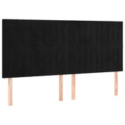 Testiera | Testata Nera 160x5x118/128 cm Velluto