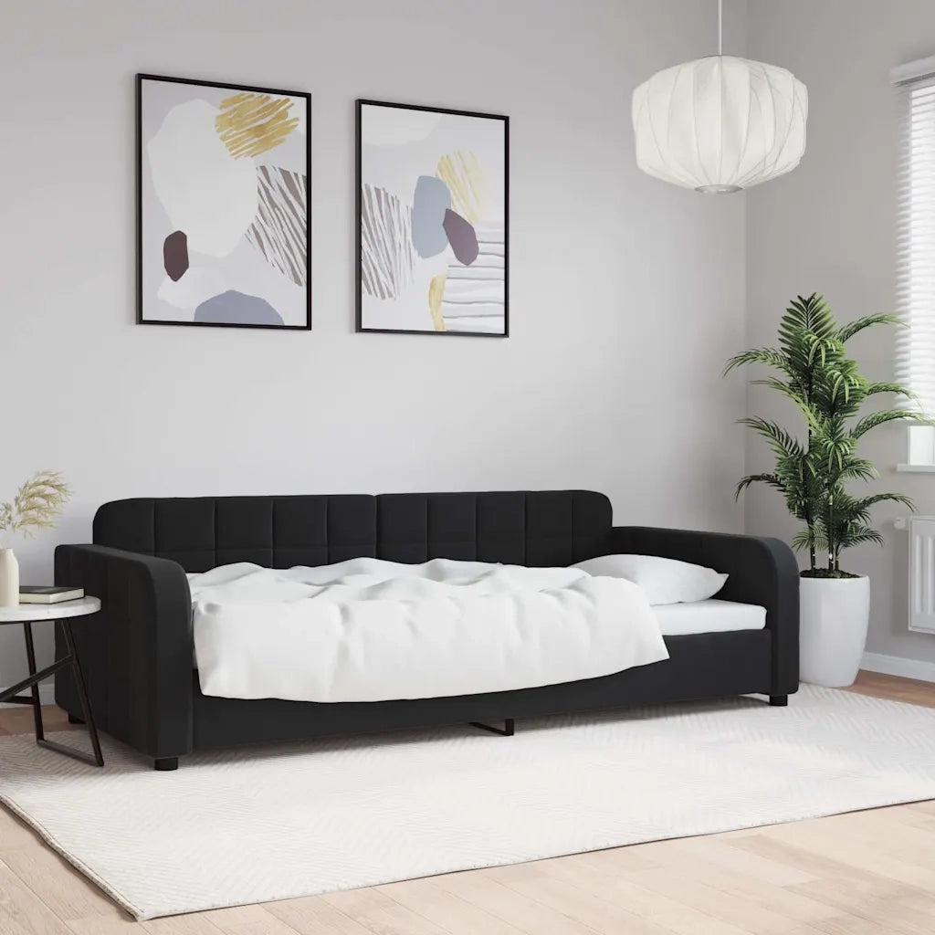Letto singolo | Letto per adulti | Letto da Giorno Nero 90x200 cm in Velluto