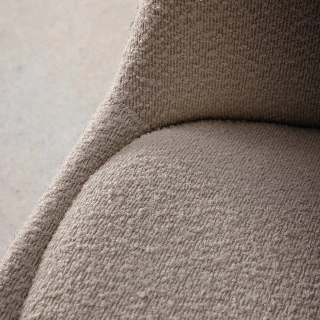 Set 4 sedie scandinave legno di faggio e bouclé strutturato, talpa