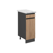 Mobiletto base per cucina R-Line Rovere dorato/Antracite 30 cm J-Shape PL Marmo Vicco