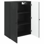 Armadietto a Muro | Mobiletto a muro Nero 66 x 34,5 x 90 cm Legno ingegnerizzato