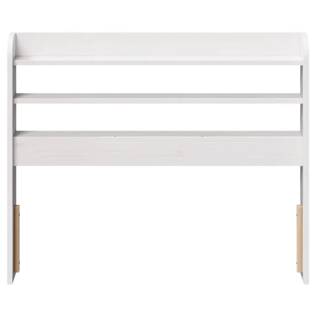 Testiera con Ripiani Bianca 90 cm in Legno Massello di Pino