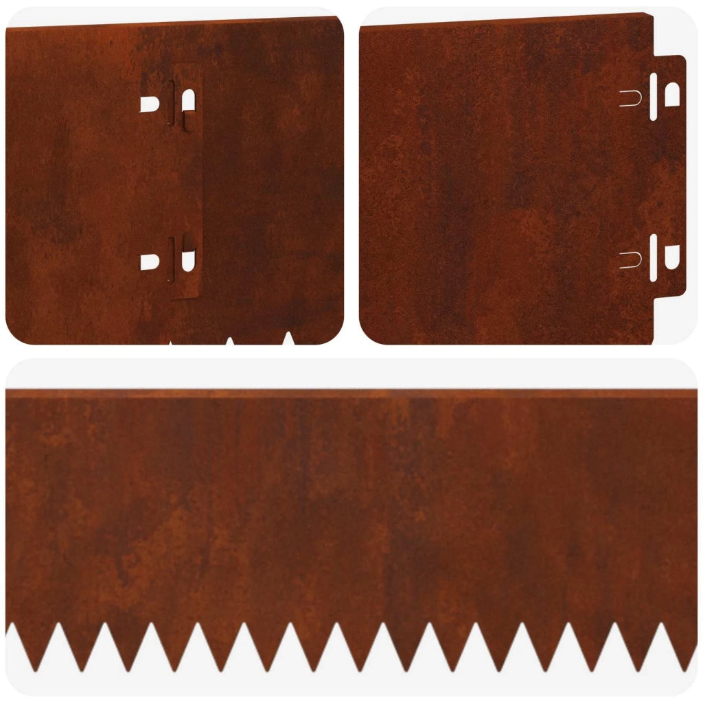 Bordura per Prato 30 pcs 103 x 15 cm Acciaio Ruggine 8008370