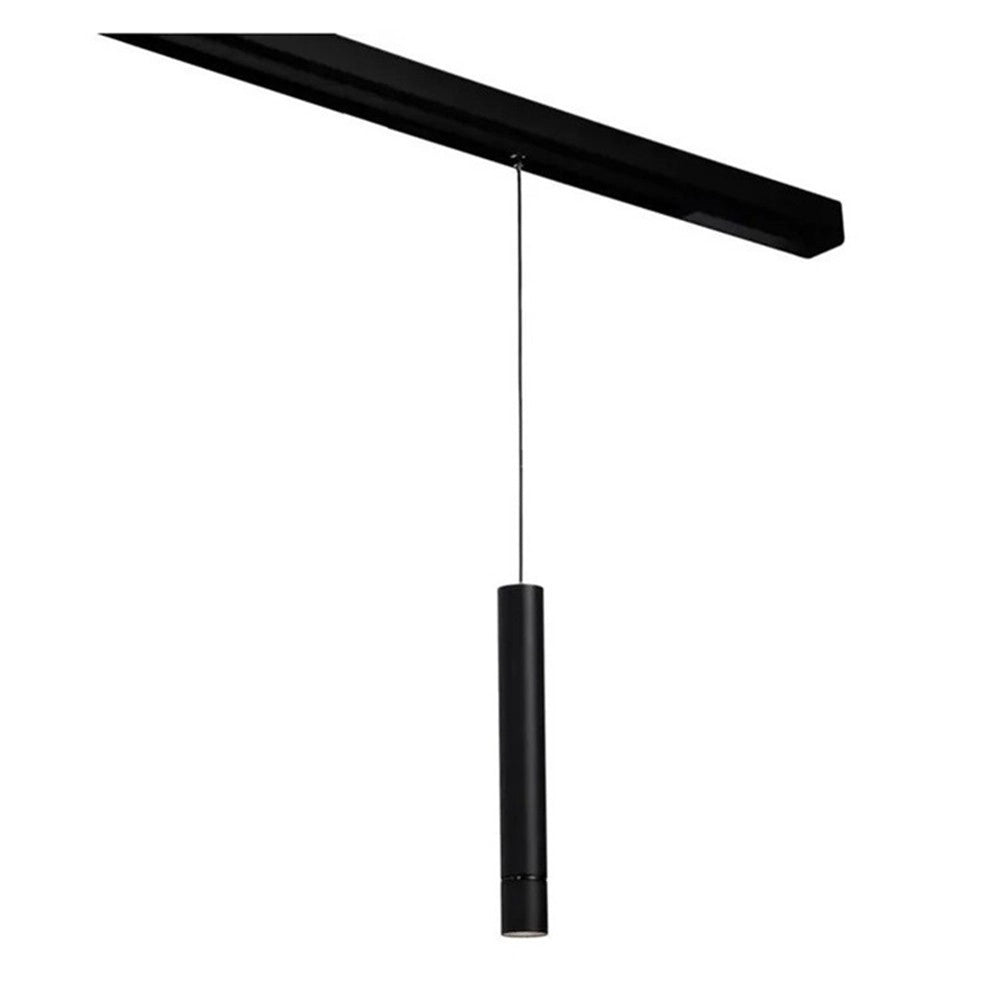 Trade Shop - Faretto Led A Cilindro 8w Nero Per Binario Magnetico 48v Luce 3000k 4000k Cob-40 -