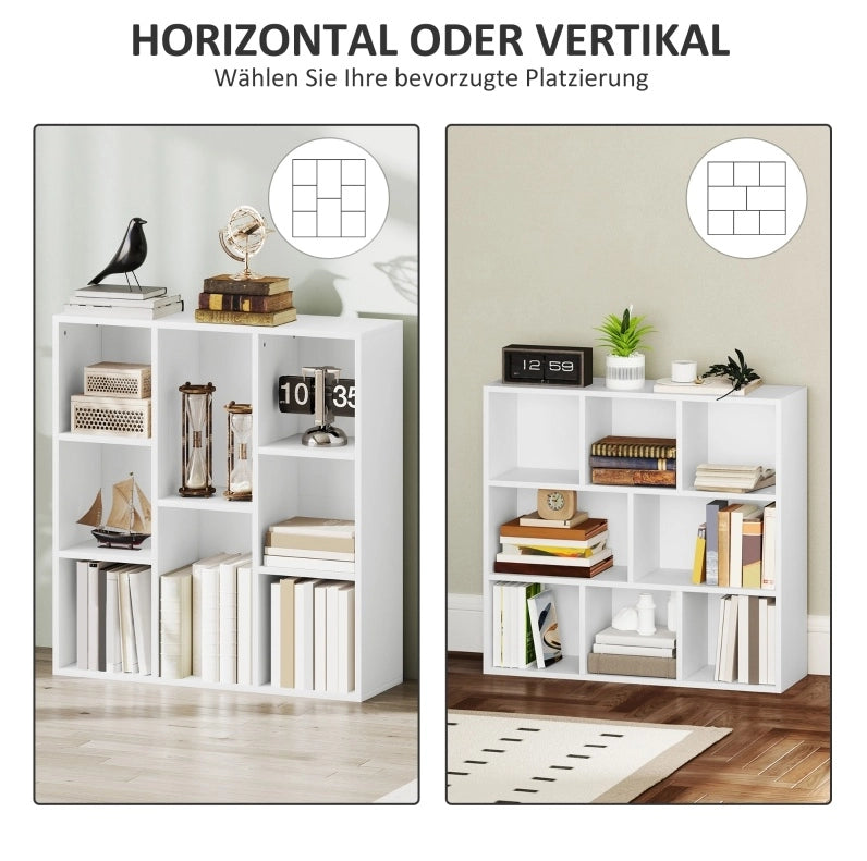 Libreria a 8 cubi in legno bianca 74,3 x 24 x 80 cm