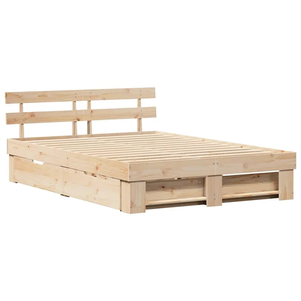 vidaXL Struttura del letto Marrone 150 x 200 cm Legno di pino massello