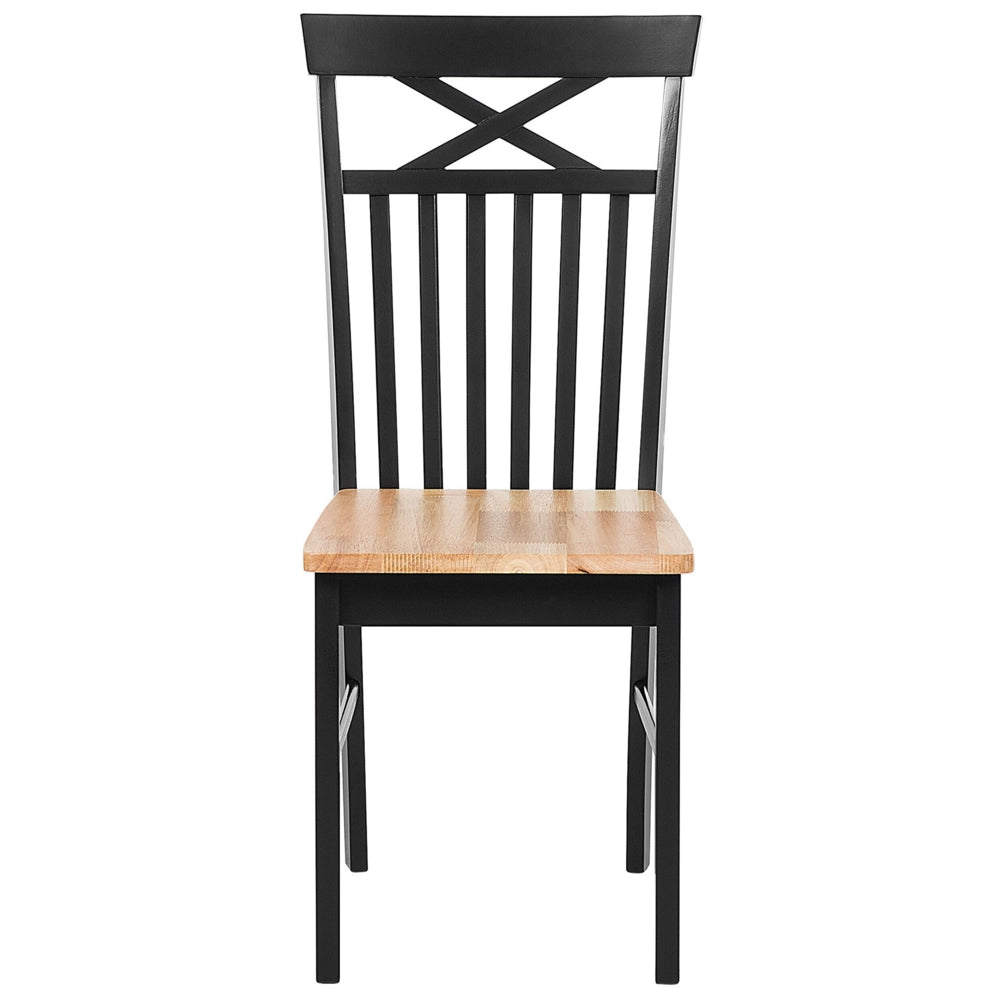 Set da pranzo in legno massello Nero con piano in legno chiaro a 4 posti 120 x 75 cm moderno scandinavo