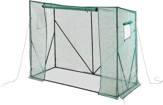 Casella per verdure in plastica HxBxD: 170 x 205 x 80 cm con tetto inclinato, porta e 2 finestre in plastica verde