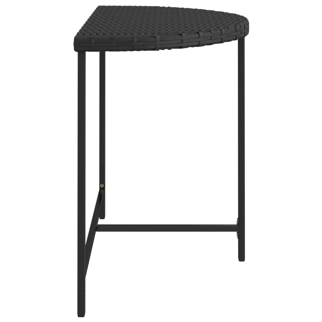 Tavolo da Giardino | Tavolino da esterno Nero 100x50x75 cm in Polyrattan