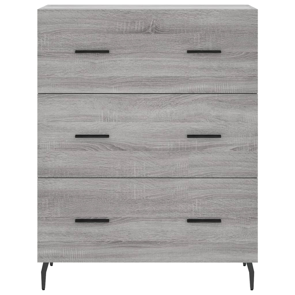 Buffet credenza cassettiera armadio mobile contenitore organizer cucina soggiorno salotto rovere Sonoma alto 69,5 x 34 x 180 cm legno ingegnerizzato grigio 02_0035552
