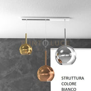 SOSP. BIANCO SPOSTABILE 3 LUCI VETRI (GRANDE CR + MEDIO RA + PICCOLO OR) 1155BI-S3 S MIX-MC