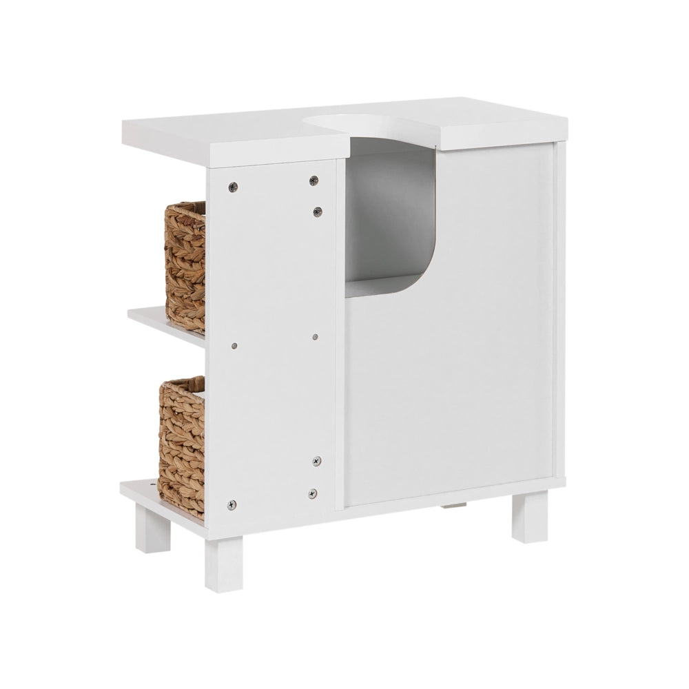Mobile da bagno da appoggio in MDF con ripiani, bianco stile tradizionale
