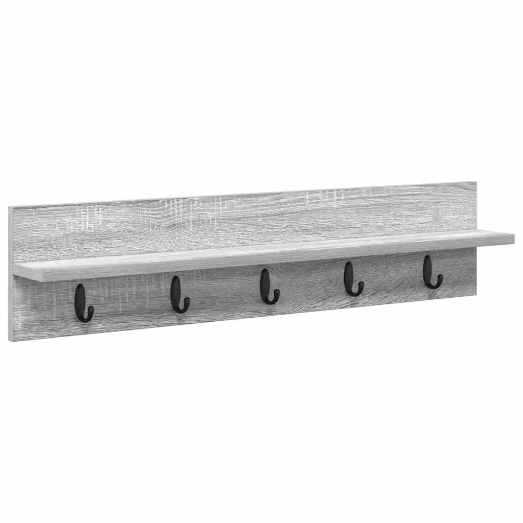 vidaXL Appendiabiti a muro Grigio sonoma 80 x 10.5 x 18 cm