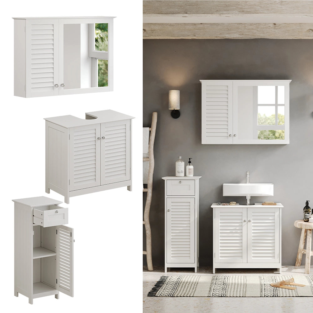 Vicco Set di mobili da bagno Bianco 3 parti, opzione 4