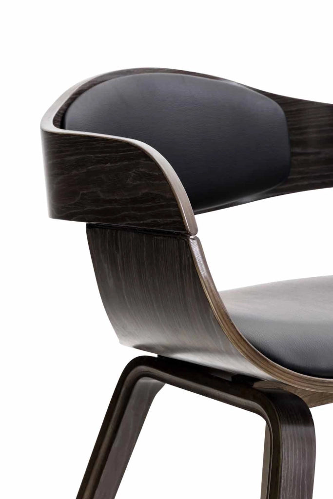 Sedia Kingston in Similpelle nero/grigio