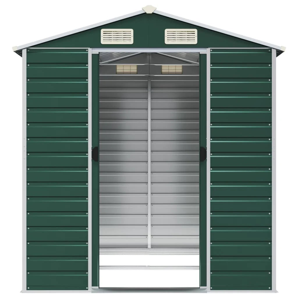 Casetta da giardino cabina ripostiglio casetta da esterno robusta casetta per attrezzi 191 x 215 x 198 cm acciaio zincato verde 02_0022348
