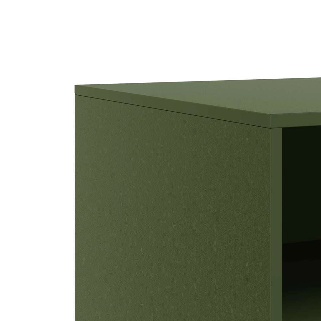 Mobile TV multimediale scaffale TV credenza mobile TV sala da pranzo soggiorno camera da letto 2 pezzi verde oliva 67 x 39 x 44 cm acciaio verde 02_0028639