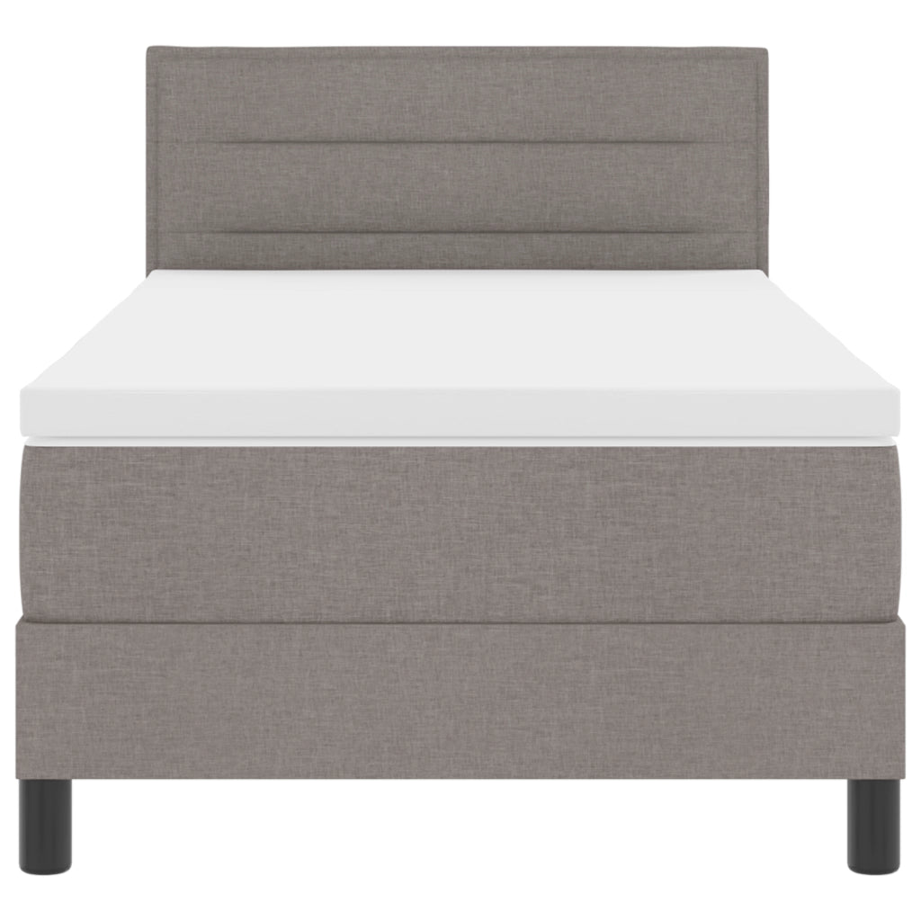 Letto a Piattaforma con Materasso Color Taupe 90x190 cm Tessuto