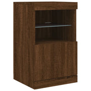 Credenza cassettiera armadio mobile contenitore organizer per cucina soggiorno salotto con luci LED 41 x 37 x 67 cm marrone 02_0029924