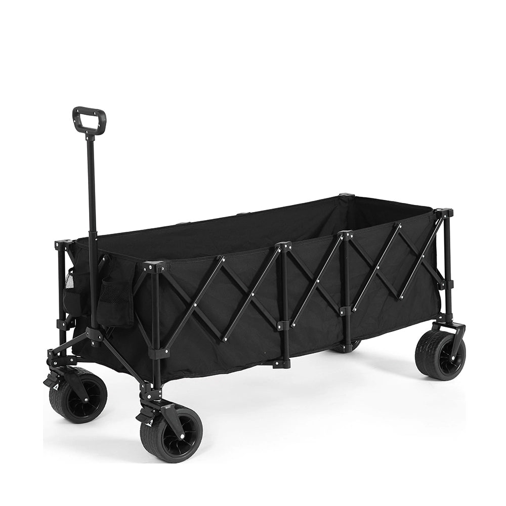 Carrello da spiaggia e giardino pieghevole - Xylo - 300 l 100 kg ruote fuoristrada portabicchieri - Nero