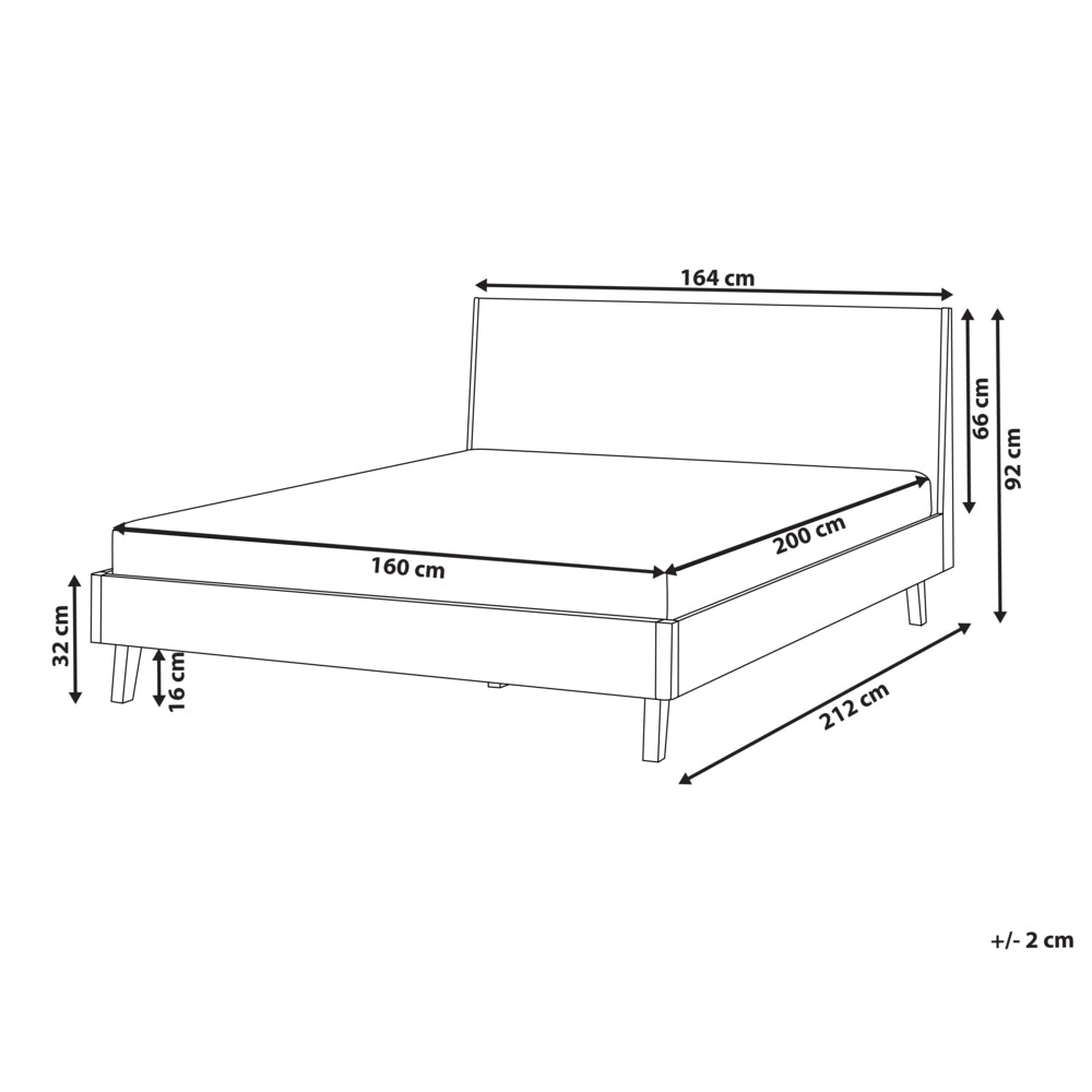Letto in legno impiallacciato in rovere chiaro MDF impiallacciato in rovere 160 x 200 cm classic con base letto