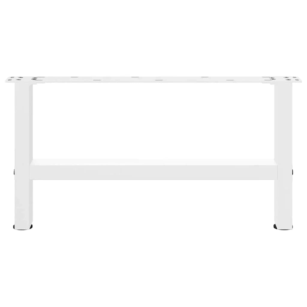 Set di 2 gambe quadrate per tavolino da caffè 60 x 30 cm con piedini regolabili design moderno in acciaio bianco 02_0057505