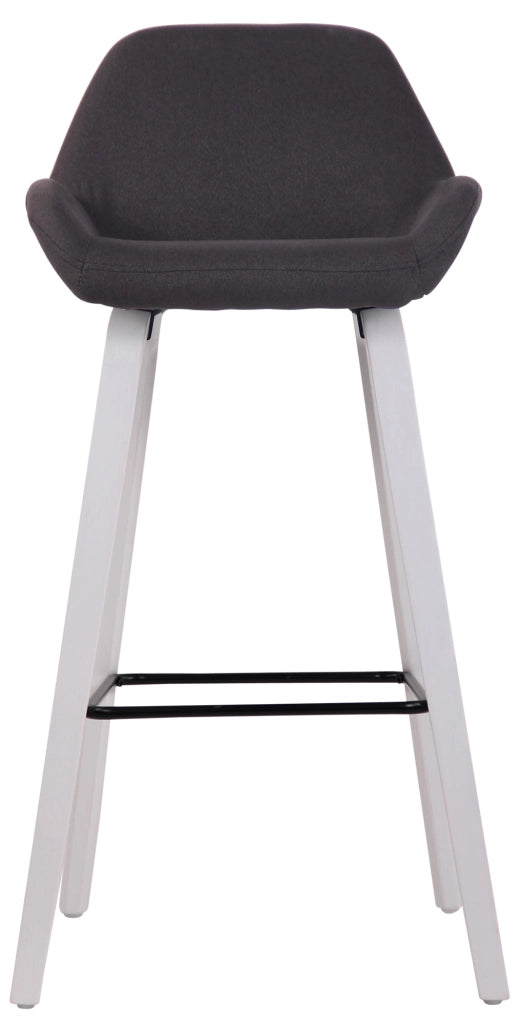 Sgabello bar Newnan in tessuto nero,bianco (quercia)