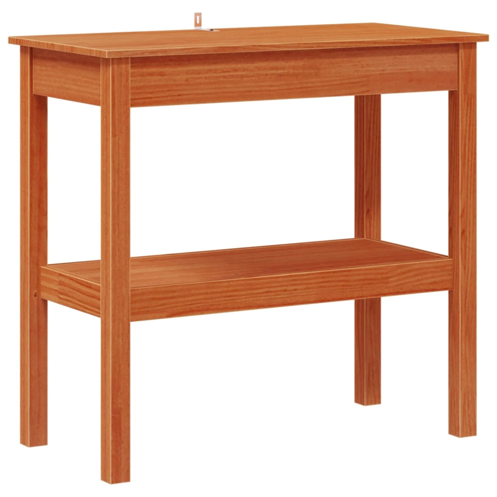 Tavolo consolle con lo scaffale Marrone Cera 80 x 40 x 75 cm 858220