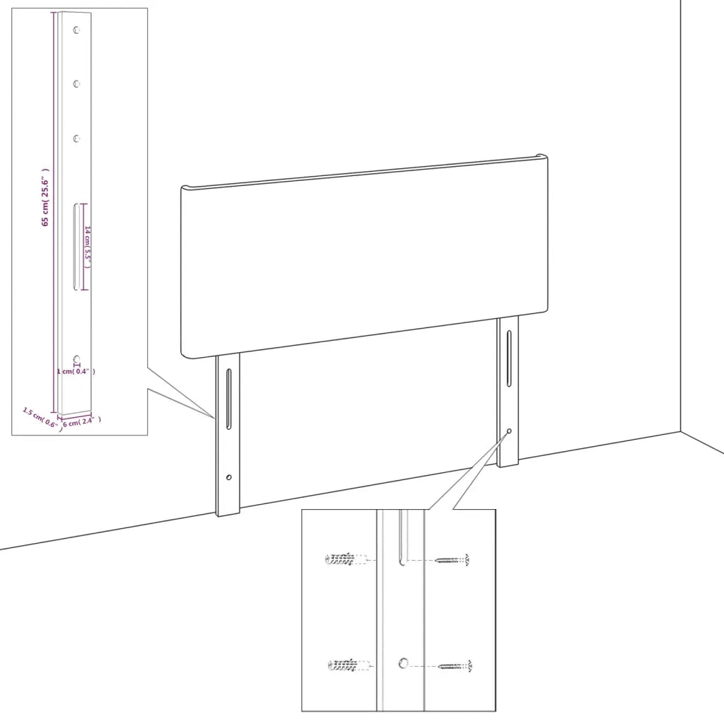 Testiera ad Orecchio-Testata con Orecchie Nera 163x16x118/128 cm in Velluto 736196