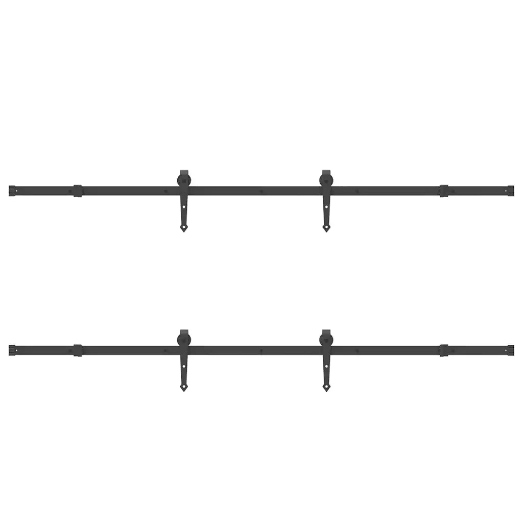Kit di Binari per Porte Scorrevoli 427 cm Acciaio Nero CFW8978393