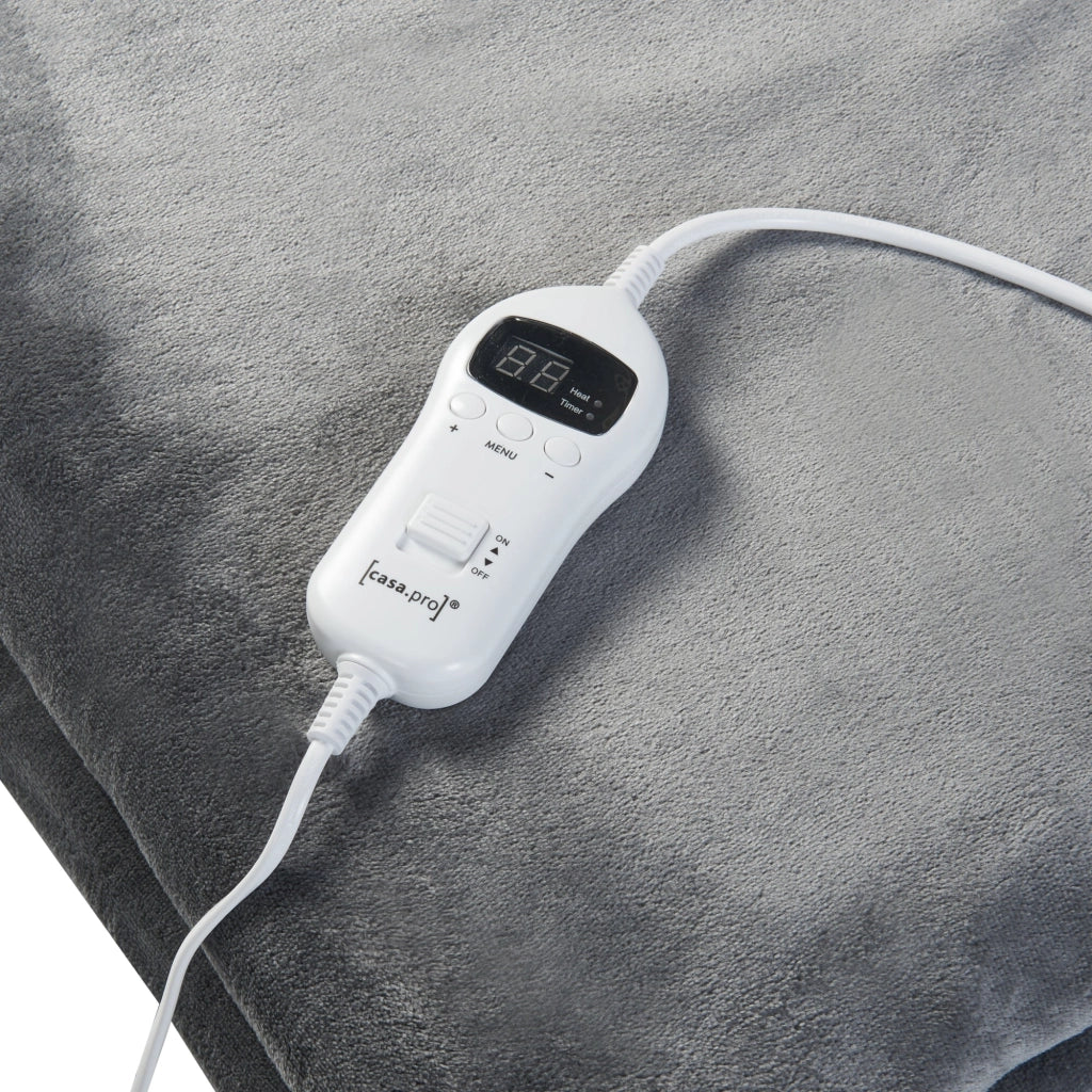 Coperta elettrica riscaldata 120 watt camera da letto 200 x 150 cm grigio scuro 03_0009336