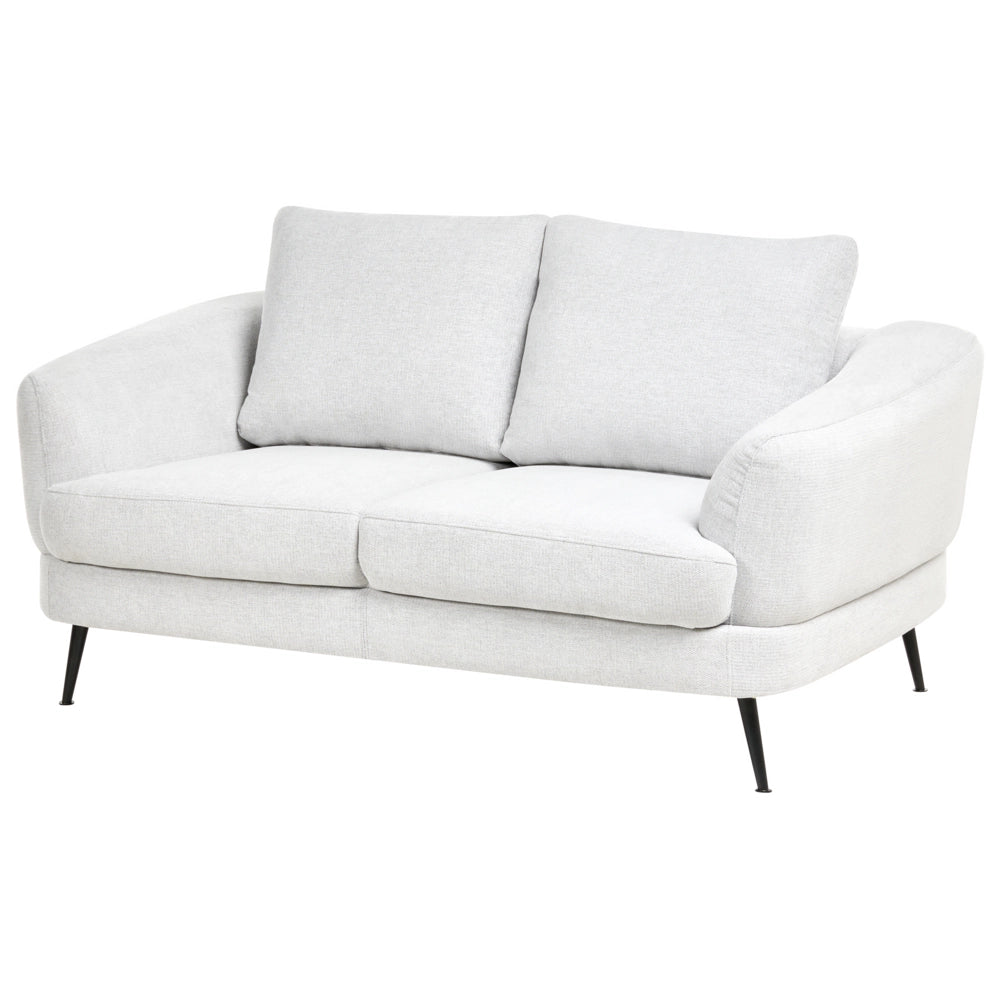 Set di divani a 3 posti Rivestimento in tessuto bianco sporco Gambe in ferro con braccioli Soggiorno in stile moderno