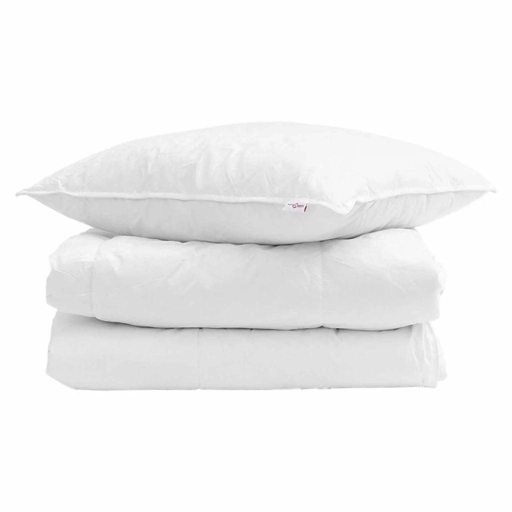 Duvet Invernale con cuscino 2 pcs Bianco Piuma d'anatra 3376315