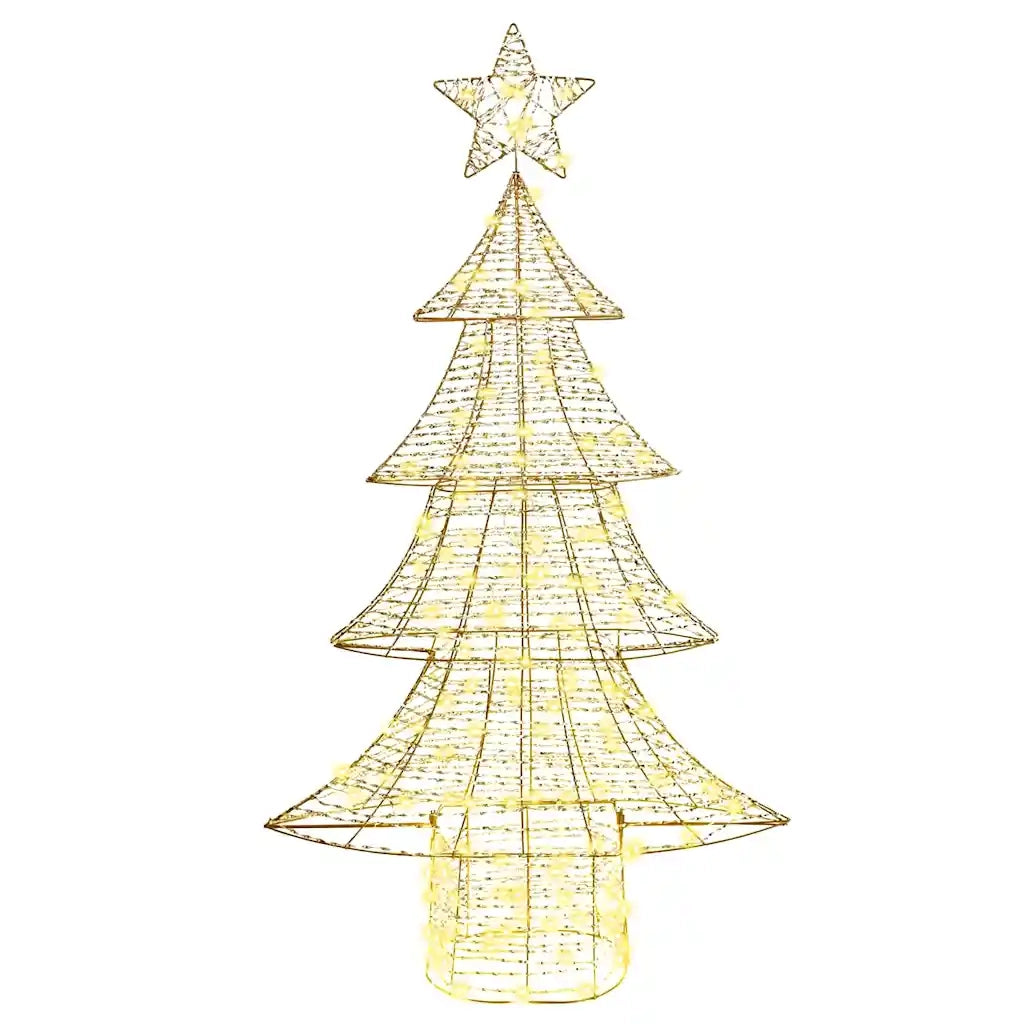 Albero di Natale con 160 LED Bianco caldo 151 cm PET