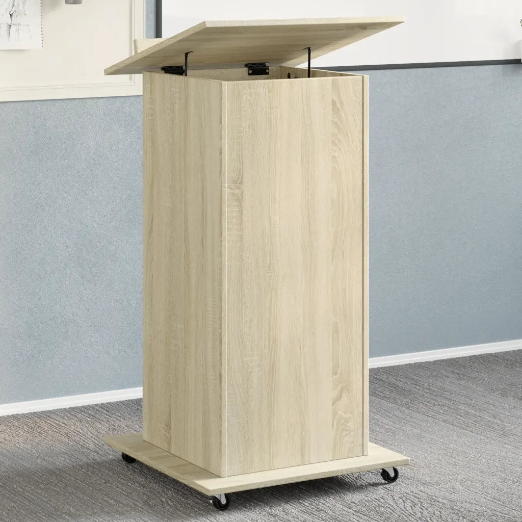 vidaXL Leggio con Ruote e Cassetto Sonoma 55x55x107 cm in Multistrato