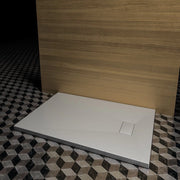 Piatto doccia ultra slim, in smc effetto pietra grigio h 2,6cm Sicena Plaget Grigio,80x100  cm