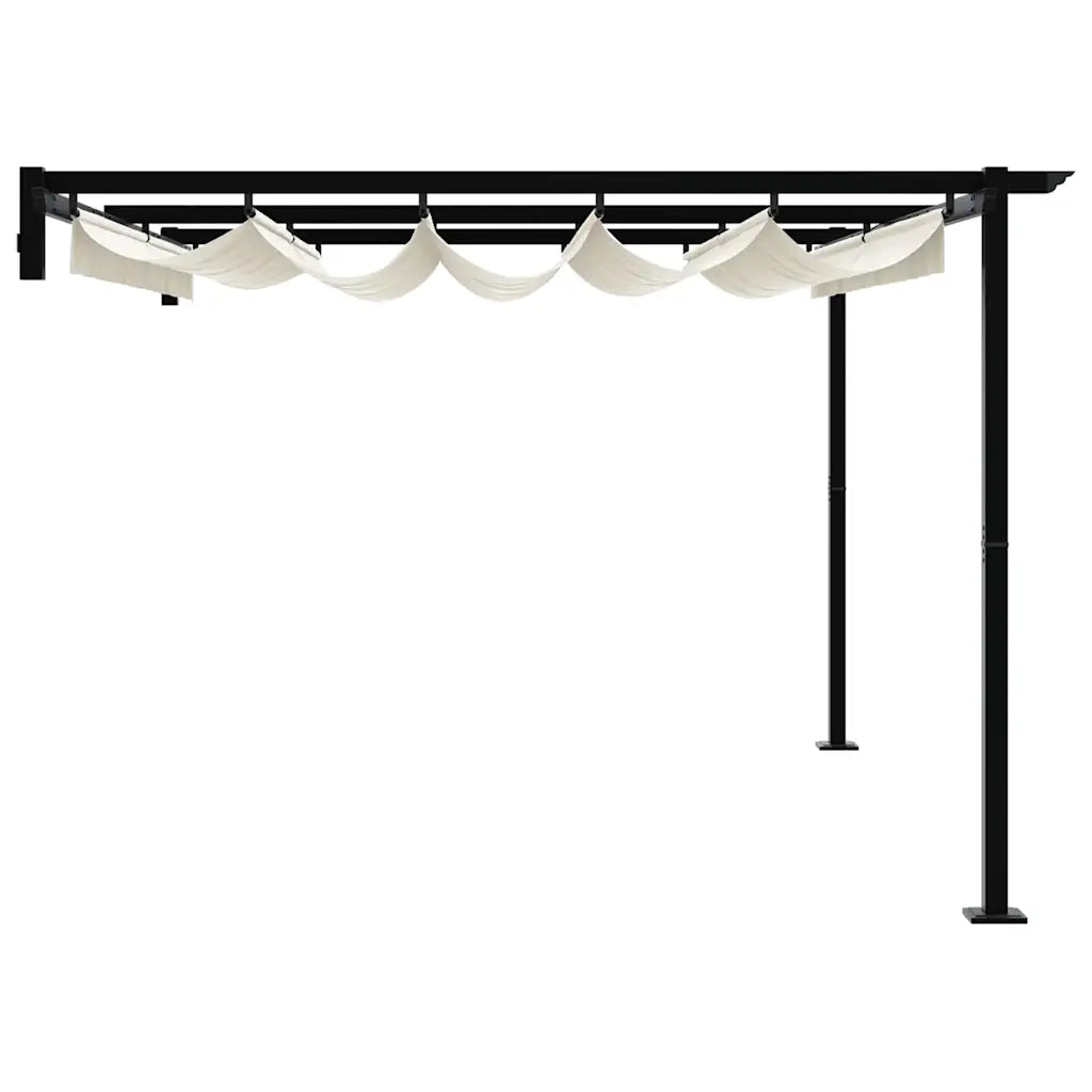 vidaXL Gazebo a Muro Crema Acciaio