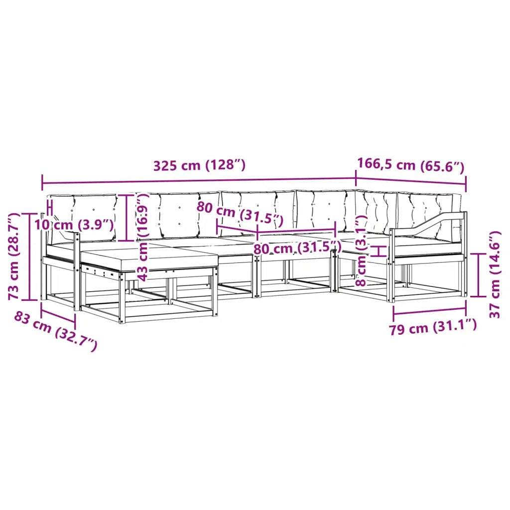 Set di divani da esterno 5 pz Bianco e Antracite Poliestere 3386706