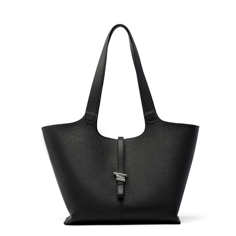 Borsa a tracolla da donna in vera pelle, colore nero.
