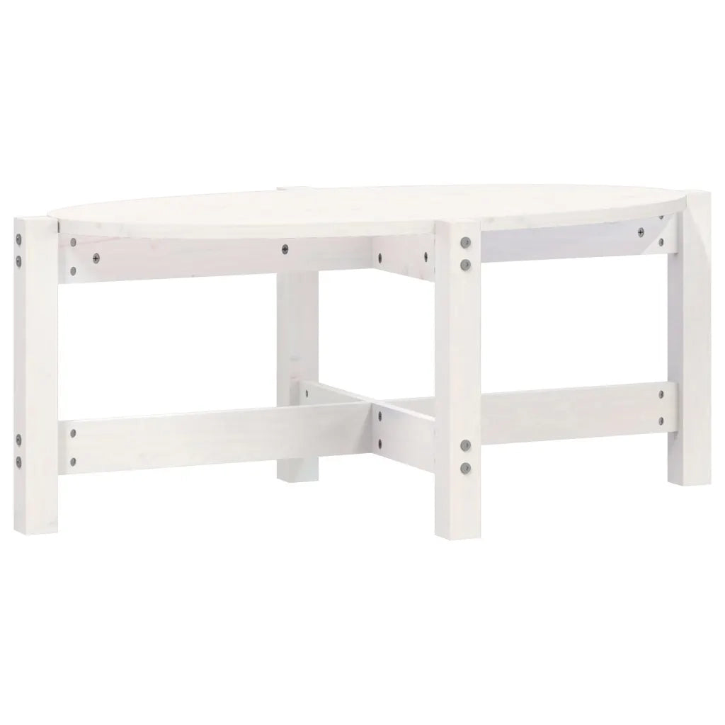 Tavolino da salotto | Tavolino da caff¨¨ | Tavolino da Soggiorno Bianco 87x48x35cm in Legno Massello di Pino