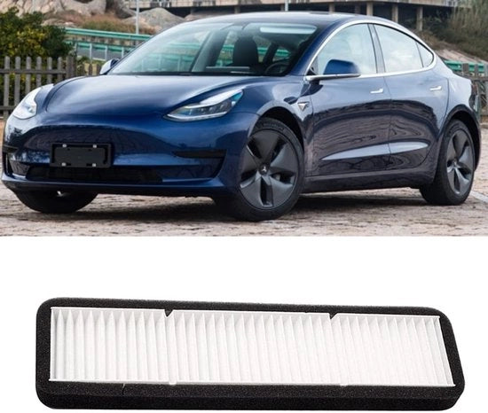 Elemento filtro di aspirazione di alta qualità - Adatto per Tesla Model 3 - Filtro di aspirazione dell'aria - Filtro a tessuto - Durata di vita allungata - Nero/Bianco - Filtro dell'aria
