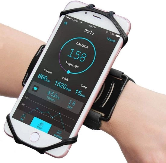 Telefono da corsa 360° girevole con supporto per polso o braccio – Adatto per iPhone, Galaxy e Google Pixel, per corsa o allenamento di fitness