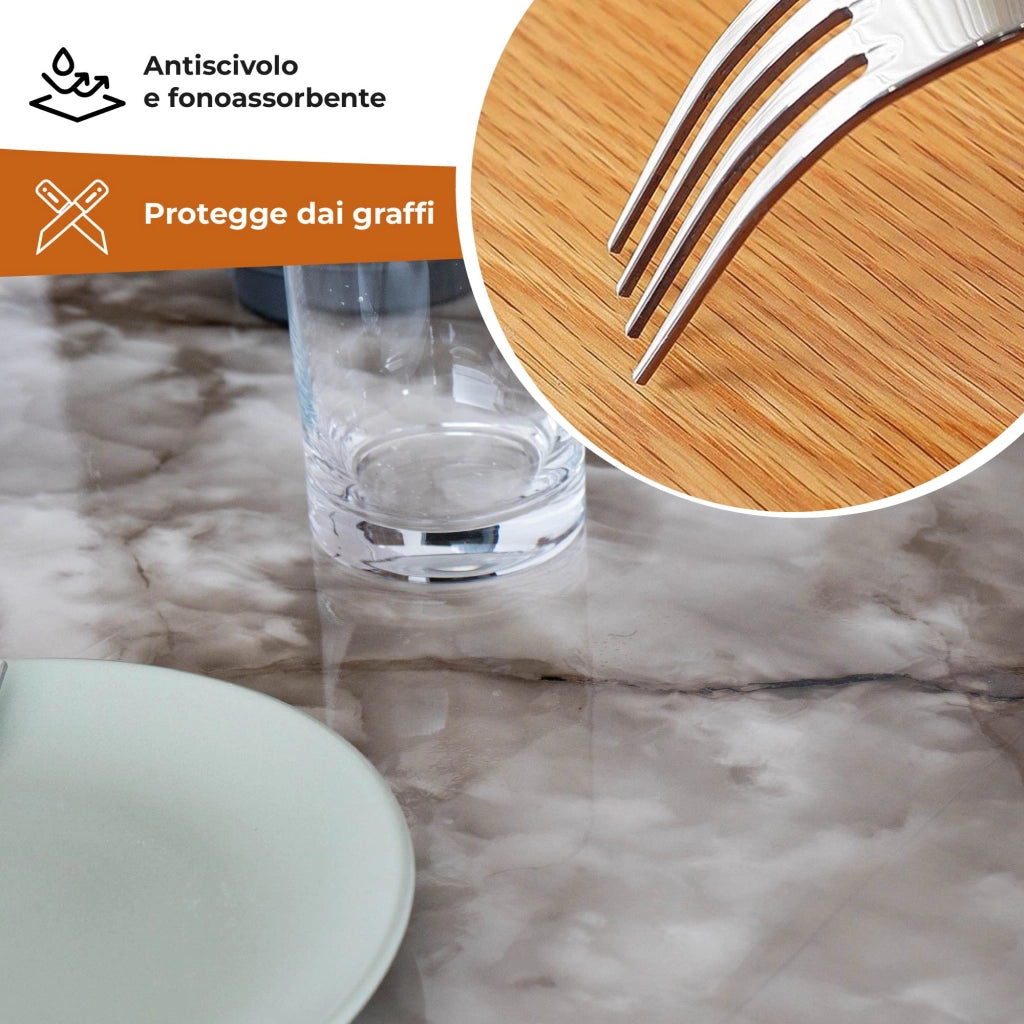 Copritavolo Stampato In Pvc Alto 1.2 Mm Pellicola Protettiva Cover Proteggi Tavolo Tovaglia Protezione Mollettone Spesso Antimacchia  Urti Olio Graffi Impermeabile Dis8 - 100x290Cm